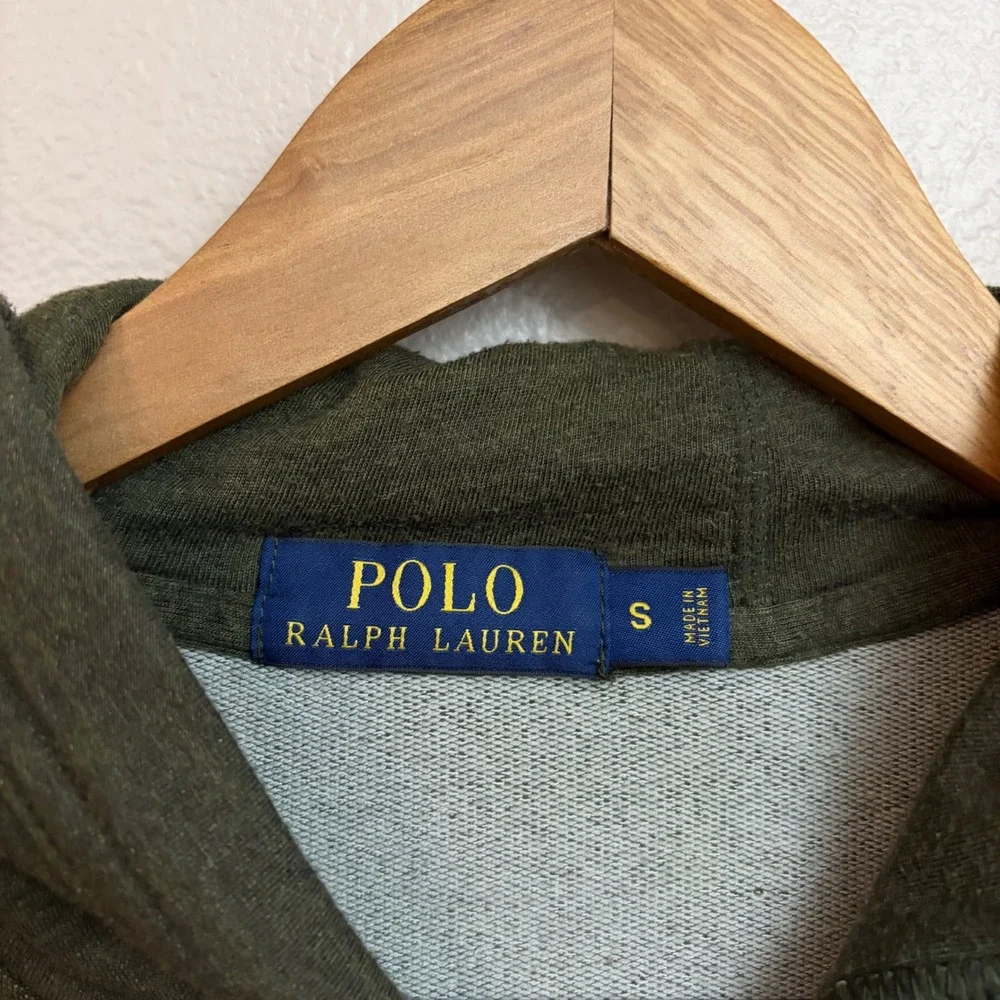 Polo Ralph Lauren Full Zip Hoodie Small Olive Green Performance Activewear